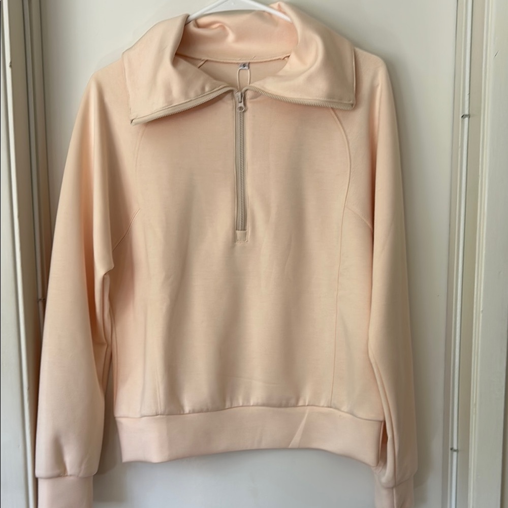 Matching set-Women's Cream Half-Zip Sweater & pants